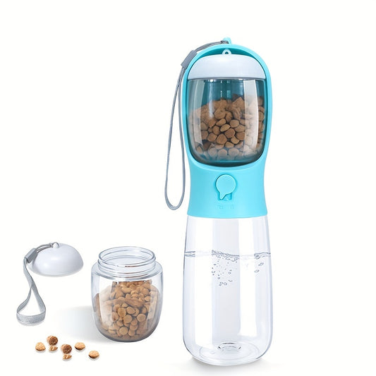 Portable Dog Water Bottle with Food Container - Large Capacity Outdoor Water Dispenser for Dogs, Puppies, and Cats - Perfect for Walking, Hiking, and Travel - Keep Your Pet Hydrated and Nourished on the Go