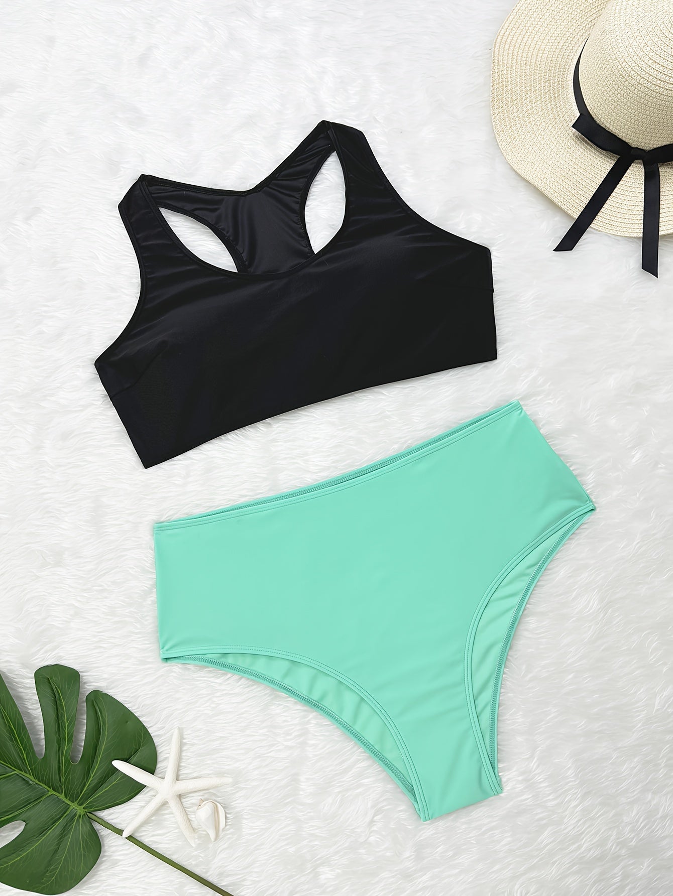 Plus Size Women's Tropical Print Bikini Set with Beach Cover-Up Dress - Stretchy, Comfortable 3pcs Swimsuit with Vibrant Palm Graphics, Includes Bra, High-Waisted Shorts & Tee for Vacation, High Waisted Bikini Set