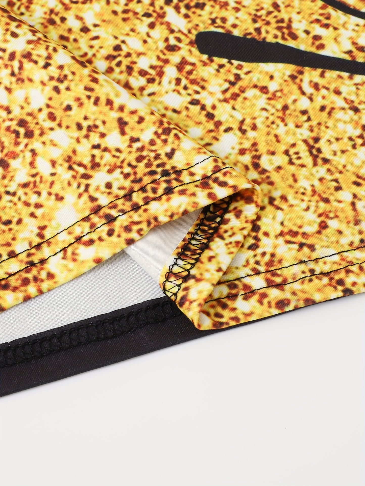 Butterfly Print Contrast Mesh Dress, Elegant Crew Neck Long Sleeve Dress, Women's Clothing