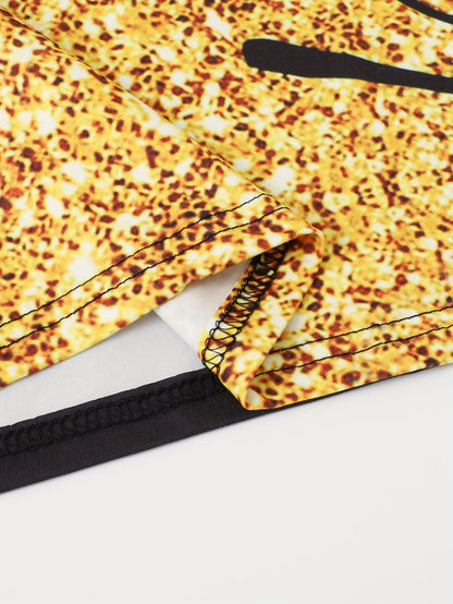 Butterfly Print Contrast Mesh Dress, Elegant Crew Neck Long Sleeve Dress, Women's Clothing