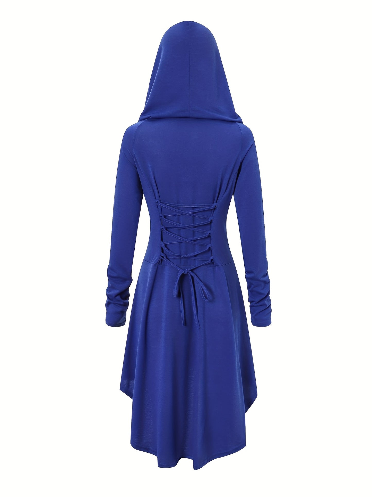 Gothic Witch Cosplay Dress, Medieval Renaissance Halloween Cosplay Hooded Costume, Women's Clothing