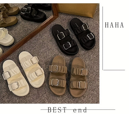 [New Style Thick Sole Slippers] New Style Thick Sole Slippers - Anti-slip Beach Slippers for Pregnant Women in Summer 2024 - Cool High-end One-Word Slippers
