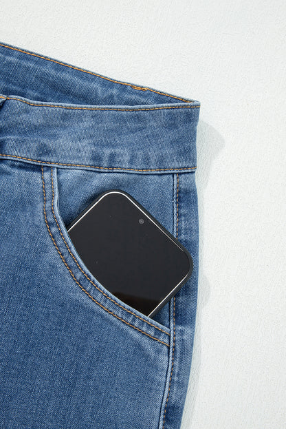 Ashleigh Blue Multi Buttons High Waist Wide Leg Jeans With Pockets