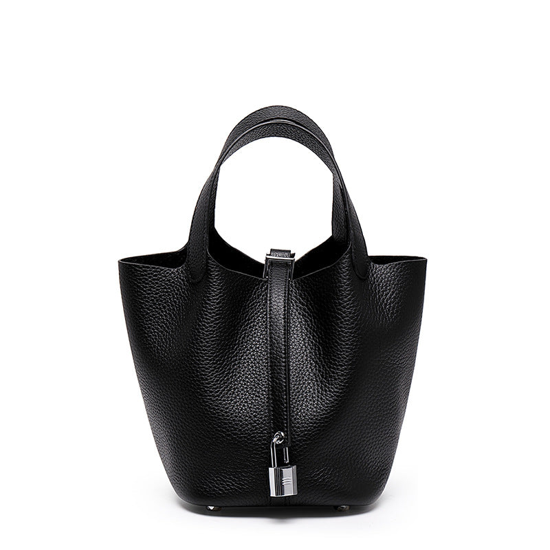 Head layer cowhide bucket bag women's leather high-end handbag