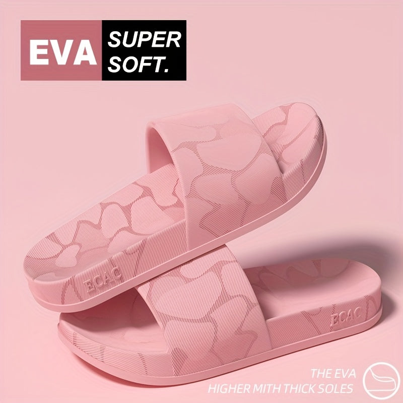 ECAC Women'S EVA Slide Sandals - Thick Cushioned Indoor/Outdoor Slippers with Geometric Pattern, Lightweight & Comfortable for Bathroom, Hiking, and Casual Wear, Hiking Footwear | Stylish Slipons | EVA Upper Material, Slipper