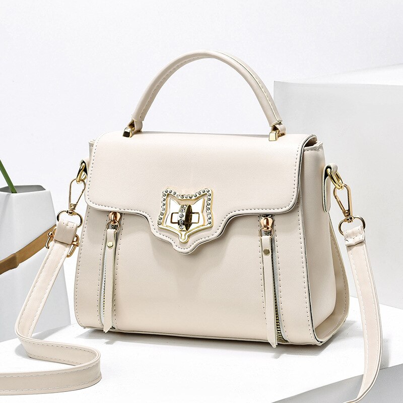 Luxury Leather Ladies Bags Fashion Rhinestones Commuter Handbag Ladies One-shoulder Messenger Bag Famous Tote Bag Sac A Main