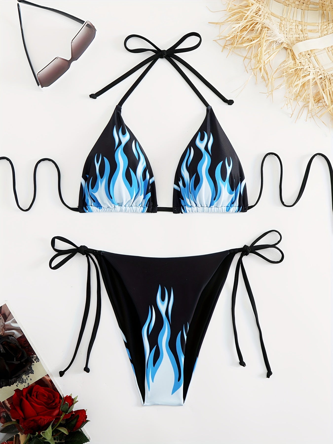 Split-Print Bikini Swimsuit