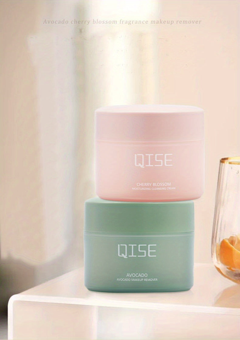 Natural Fruity Avocado Cherry Blossom Makeup Remover Cream - Gentle, Non-Irritating, Efficient and Fast Cleansing for All Skin Types - Refreshing, Fresh Scented, Suitable for Face, Cruelty-Free and Paraben-Free