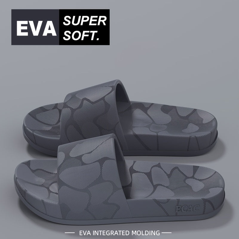 ECAC Women'S EVA Slide Sandals - Thick Cushioned Indoor/Outdoor Slippers with Geometric Pattern, Lightweight & Comfortable for Bathroom, Hiking, and Casual Wear, Hiking Footwear | Stylish Slipons | EVA Upper Material, Slipper