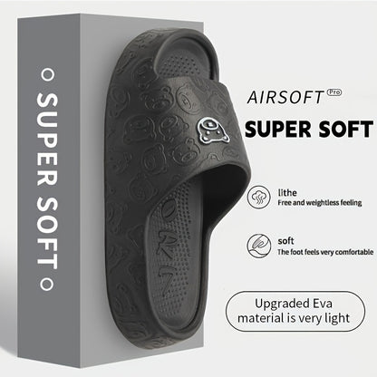 [Comfortable Slippers] Comfortable Non-Slip EVA Women's Slippers | Thick-Soled Bear Design - Pink, Indoor/Outdoor Sandals for Beach and Home Use