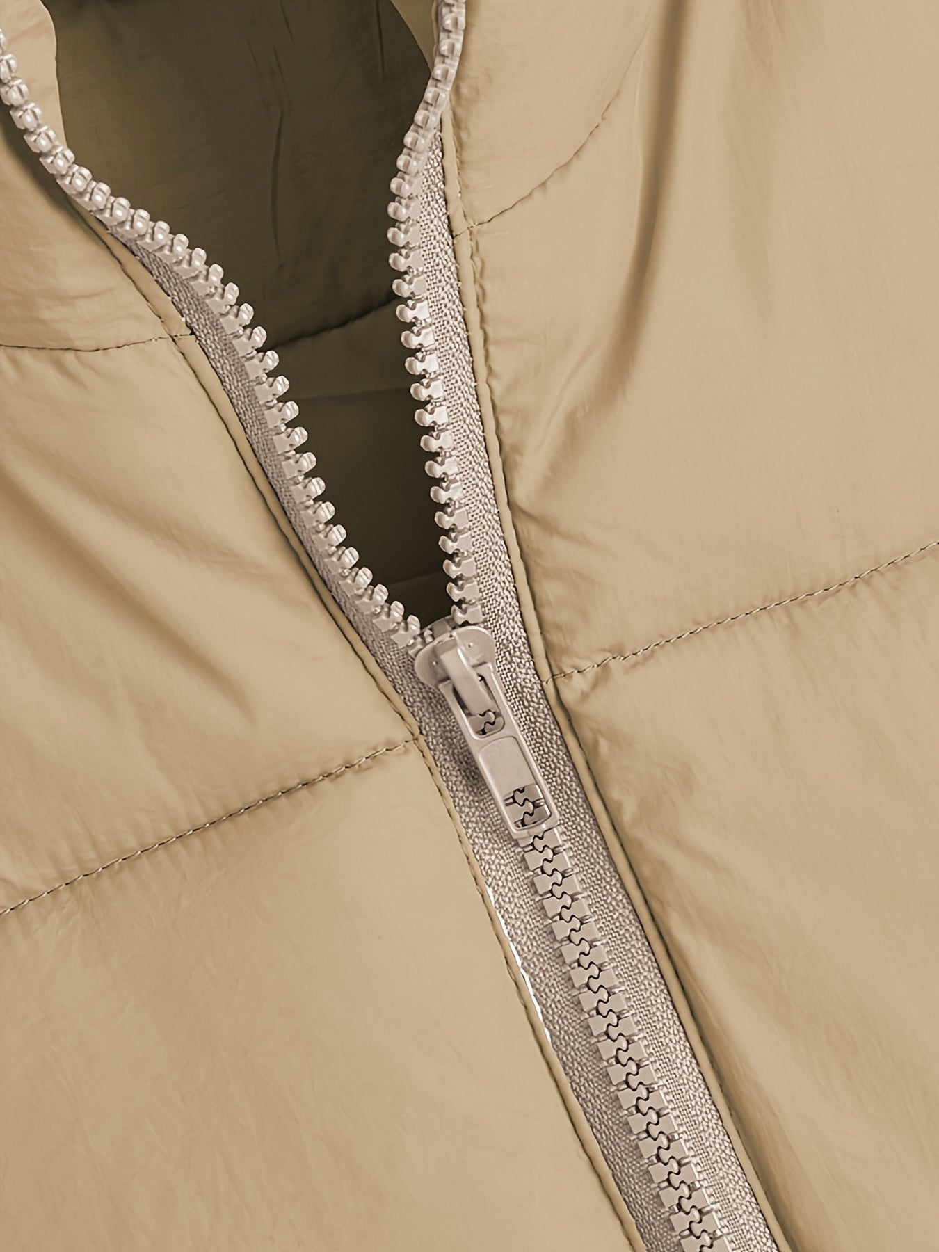 Women'S Elegant High-Neck Padded Vest with Drawstring Detail - Solid Color, Thick Warm Winter Sleeveless Jacket Vest, Casual Streetwear Style, 200g/m² Fabric Weight, Autumn/Winter Essential