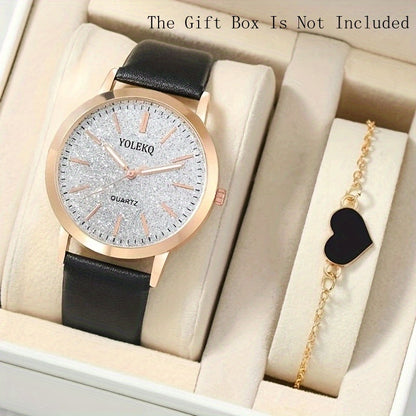 2pcs/Set   Quartz Watch Fancy Women Watches Jewelry Sophisticated And Stylish Women Watch