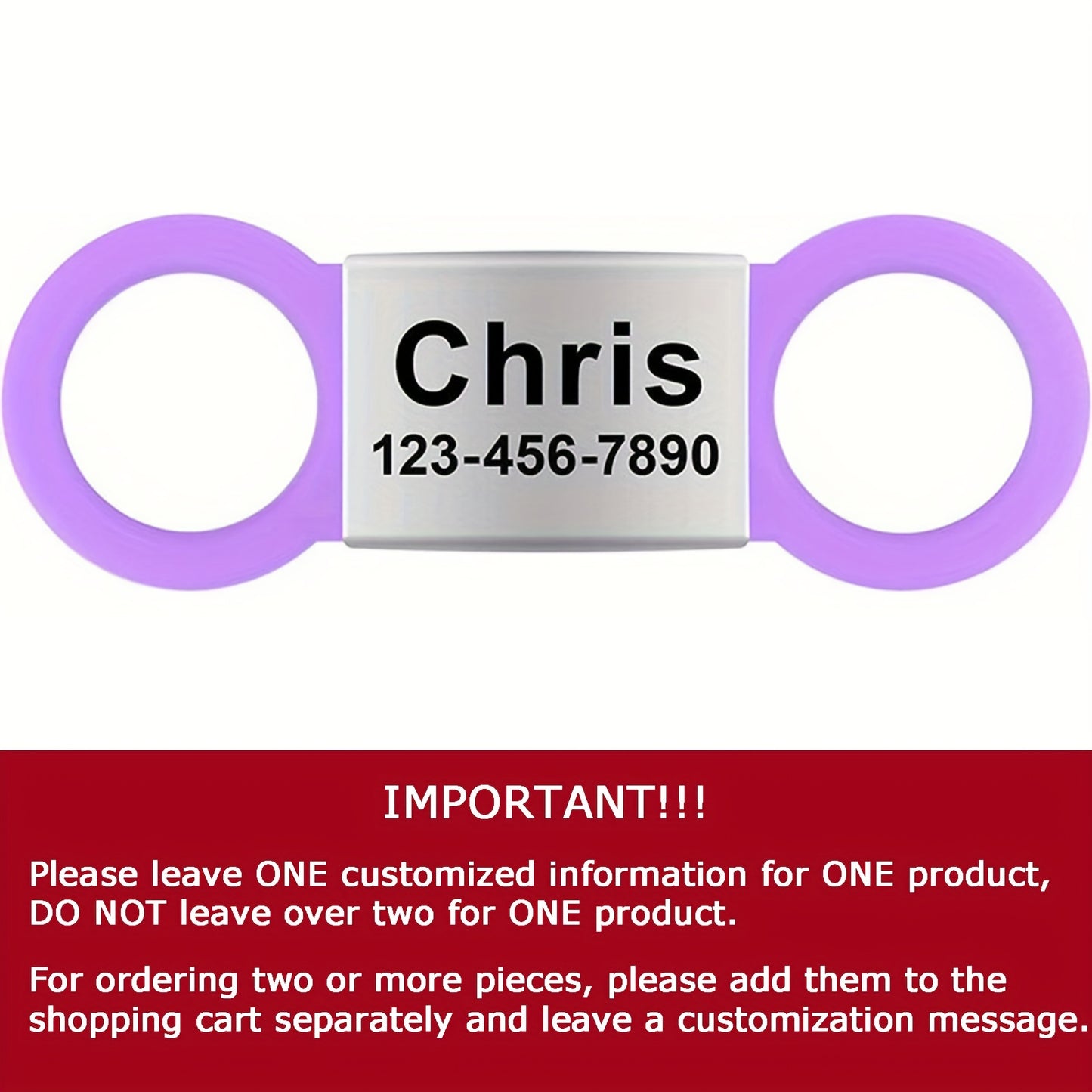 [Fast Arrival] Personalized Pet ID Tag - Durable, Noise-Free, Stylish Slide-On Tag with Engraved Pet's Name, Perfect for Dogs and Cats - Easy to Read, Long-Lasting, and Attractive Design