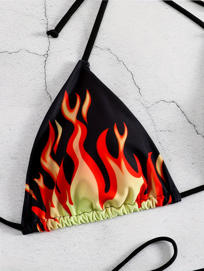 Split-Print Bikini Swimsuit