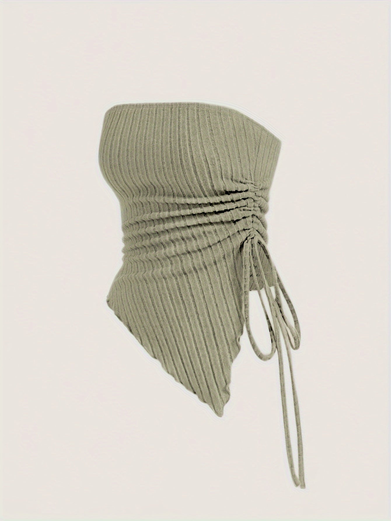 Siamese Cat Print Women's Drawstring Off-Shoulder Asymmetrical Hem Tank Top