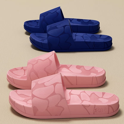 ECAC Women'S EVA Slide Sandals - Thick Cushioned Indoor/Outdoor Slippers with Geometric Pattern, Lightweight & Comfortable for Bathroom, Hiking, and Casual Wear, Hiking Footwear | Stylish Slipons | EVA Upper Material, Slipper