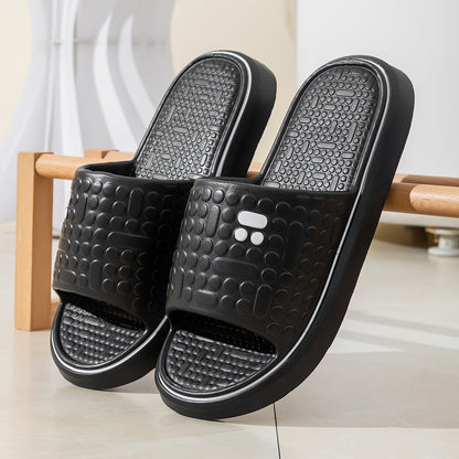 [Soft Slides] Soft Pink Women's Summer Slides | Non-Slip High-Density Geometric Pattern, Machine Washable, Comfortable Home Shoes for Relaxation, Ladies Slippers, Thick Sole Indoor Slippers, EVA