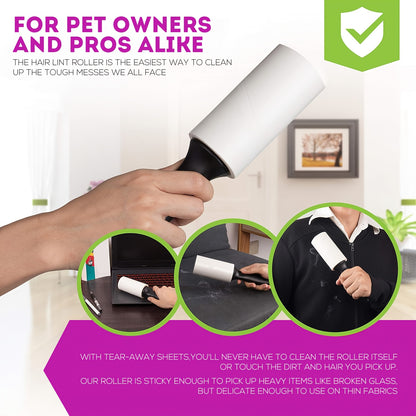 Value Pack of 200/400/800 Sheets of Pet Hair Removal Rollers, Featuring Refillab