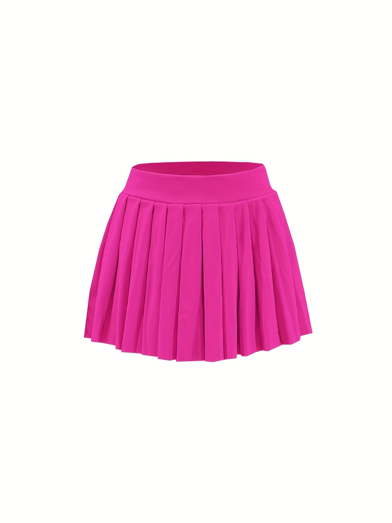 [Bright Pink Skirt] Sexy Summer Bright Pink High-Waisted Pleated Mini Skirt | Stretchy & Machine Washable | Perfect for Casual or Party Outfits for Women