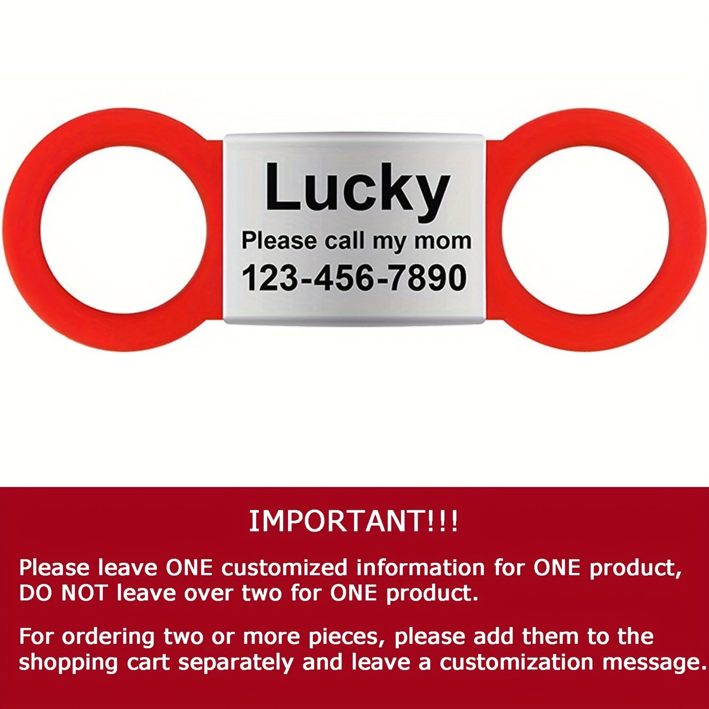 [Fast Arrival] Personalized Pet ID Tag - Durable, Noise-Free, Stylish Slide-On Tag with Engraved Pet's Name, Perfect for Dogs and Cats - Easy to Read, Long-Lasting, and Attractive Design