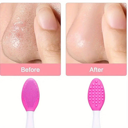 1pc/2pcs Silicone Skin Care Wash Brush | Exfoliating Nose Clean Tool with Replacement Head, Unscented for All Skin Types