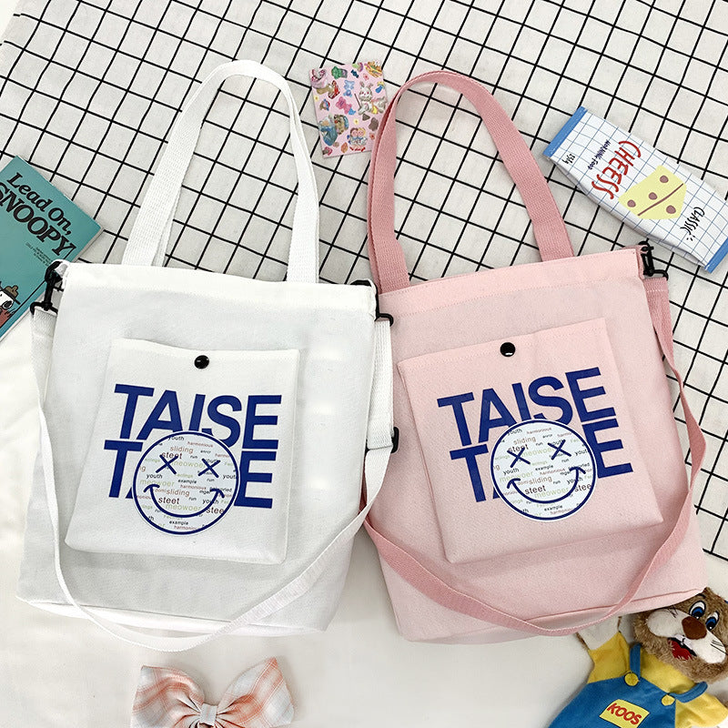 The New Little Devil Shoulder Bag Can Be Printed With a Logo Korean Version Of The Trendy Canvas Bag Large Capacity Canvas Bag