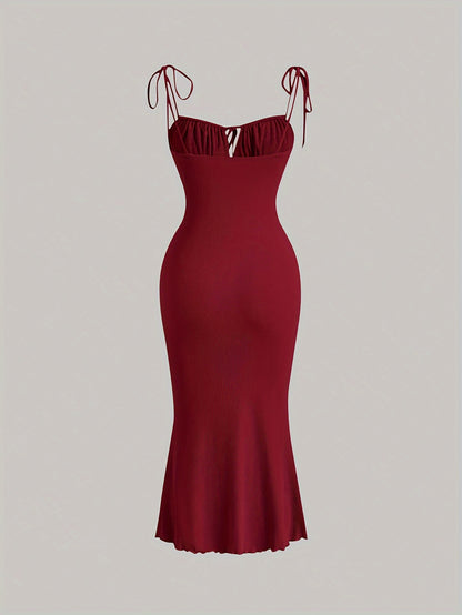 Lace Up Cut Out Ruched Dress