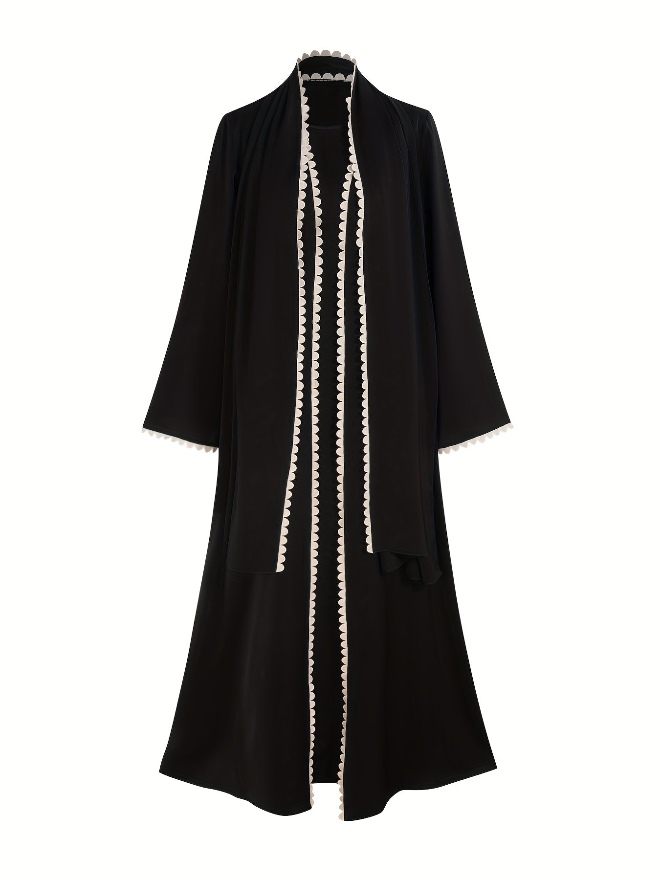 Women'S Autumn New Middle Eastern 3pcs Set: Solid Color Abaya Jacket/Sleeveless Dress/Headscarf, Middle Eastern Arab, Islamic Style Shawl, Ramadan Prayer Dress, Long Skirt LL168, Perfect for Thanksgiving, Women Elegant Winter