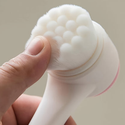 1pc multi-functional double-sided silicone cleaning surface and soft hair surface brush, cleansing brush and skin exfoliating scrub pore cleanser