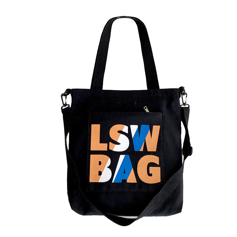 New Ins Letter Canvas Bag Unisex Diagonal Bag With Pendant Bag Dual-Purpose Canvas Bag