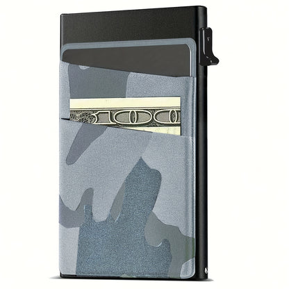 RFID-Secure Aluminum Credit Card Holder - Pop-Up Access, Slim & Lightweight - Perfect Gift for Men