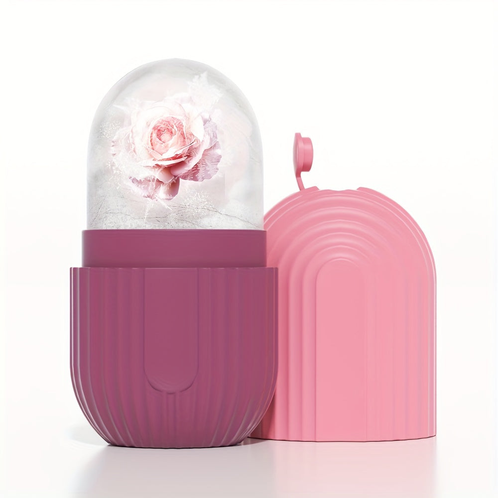 Silicone Facial Ice Roller for Skin Glow & De-Puffing – Reusable, Leakproof Beauty Massage Tool for Daily Skincare Routine, Formaldehyde-Free, No Power or Battery Needed