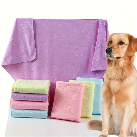 Ultra-Soft Plush Polyester Pet Bath Towel and Blanket - Highly Absorbent Quick-Dry Dog Bath Towel for Grooming, Drying, Sleeping - Durable Pet Towels for Dogs and Cats - 70.0cm x 140.0cm