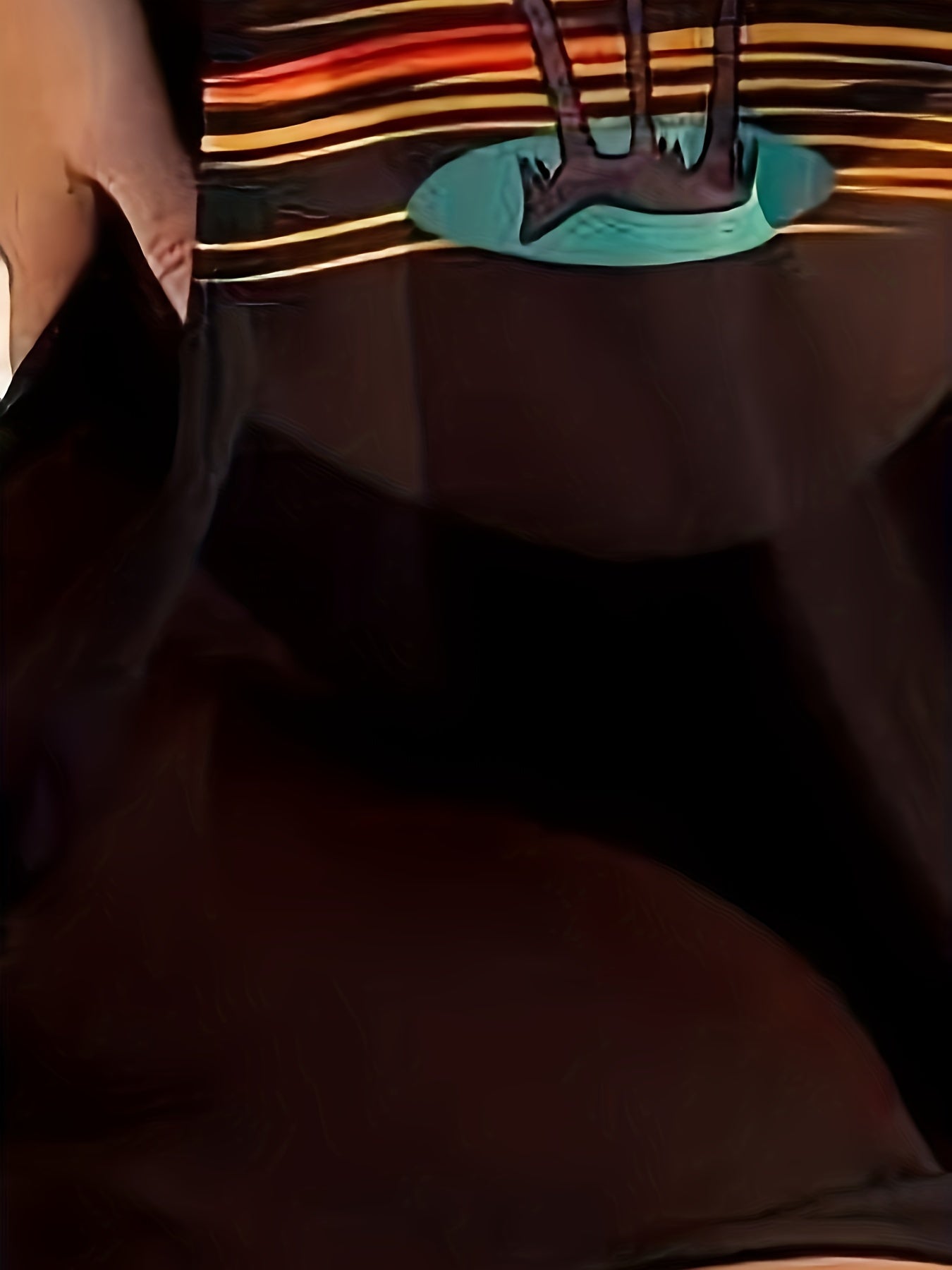 3 Piece Set Coconut Trees & Sunset Print Bikini - High Stretch, Crew Neck, Triangle Halter Neck, High Cut, Short Sleeves Cover Up Shirt - Polyester, Customized, Random Print, Knit Fabric Womens Swimwear & Clothing