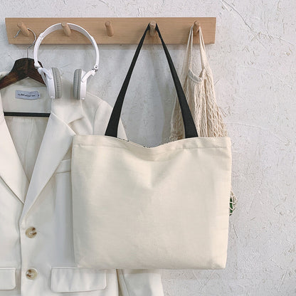 Personalized Graffiti Canvas Bag Large Capacity Casual Fashion All-Match Shopping Tote Bag Ins Fresh And Sweet Shoulder Bag