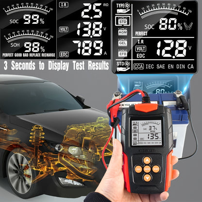 12v & 24v Battery Tester, Battery Analyzer Test Tool Digital Tester For Wet/GEL/SLA/Flooded/EFB/Lead-Acid/AGM