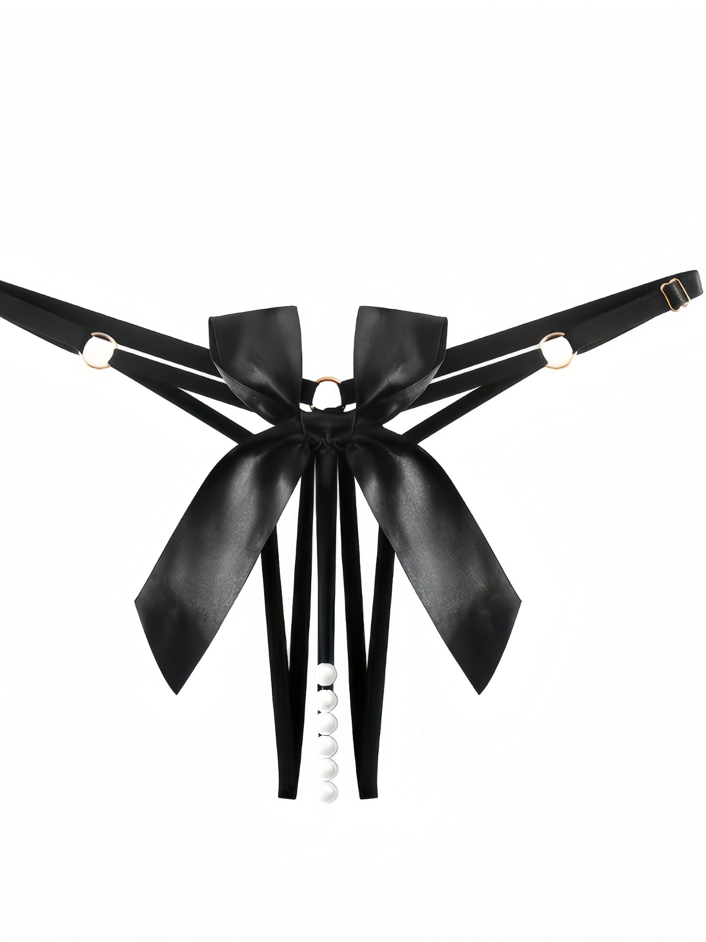 Sensual Lace-up Bikini Bottoms with Pearl Embellishments - Adult, Sexy, and Adjustable Design for Women