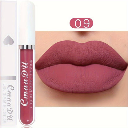 Long-Lasting Matte Liquid Lipstick - Waterproof, Non-Stick, Fruit Scented, Sweatproof, Hydrating, Lightweight, Durable Makeup for Dining, Swimming, Summer - Fruit Fragrance, Cup-Shaped Applicator