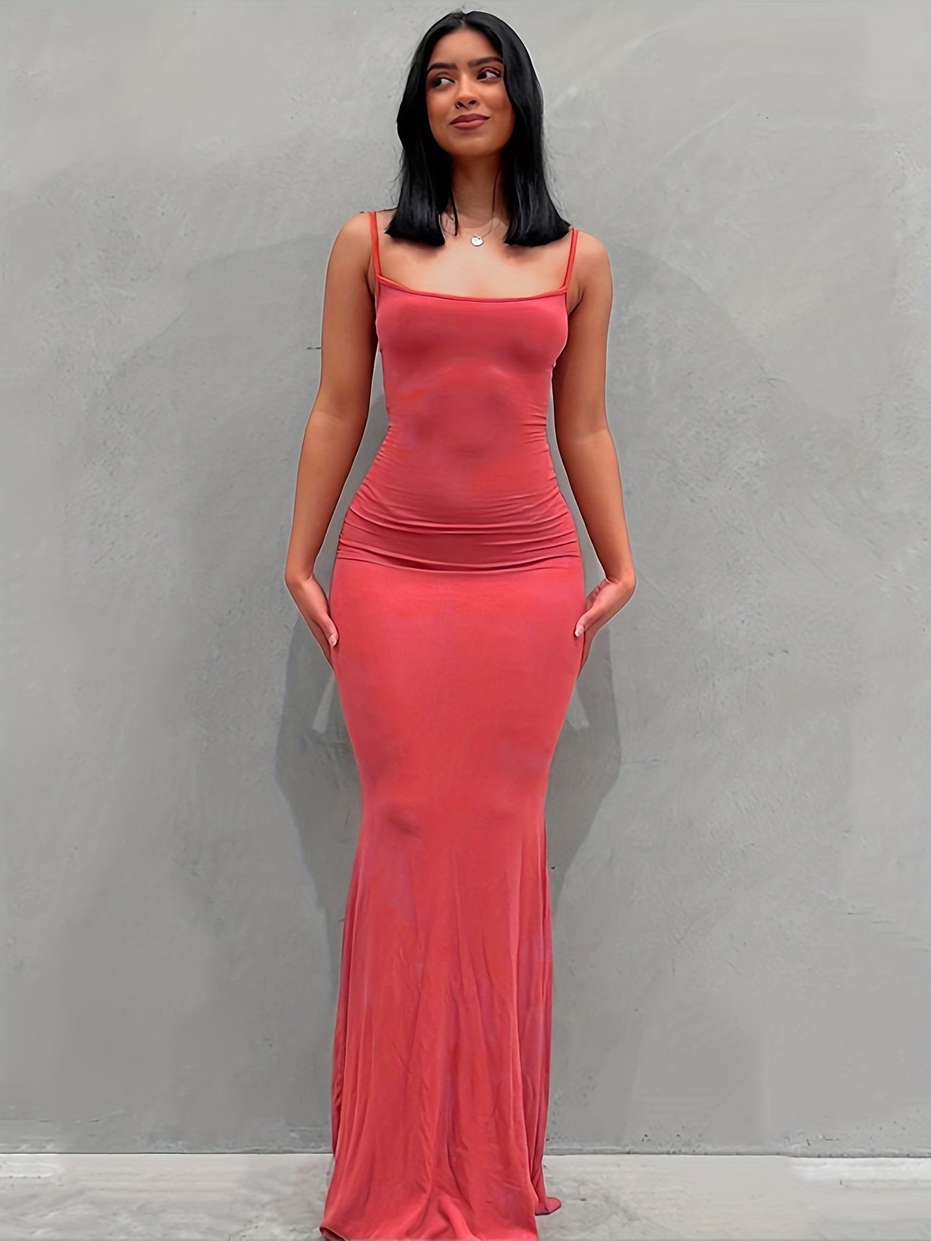 Women's Casual Lounge Slip Long Dress, Sexy Sleeveless Backless Bodycon Maxi Dress, Women's Clothing