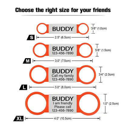 [Fast Arrival] Personalized Pet ID Tag - Durable, Noise-Free, Stylish Slide-On Tag with Engraved Pet's Name, Perfect for Dogs and Cats - Easy to Read, Long-Lasting, and Attractive Design