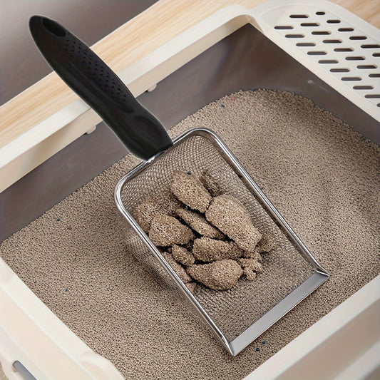 Durable Stainless Steel Cat Litter Scoop - Easy Clean Pet Waste Shovel Cats