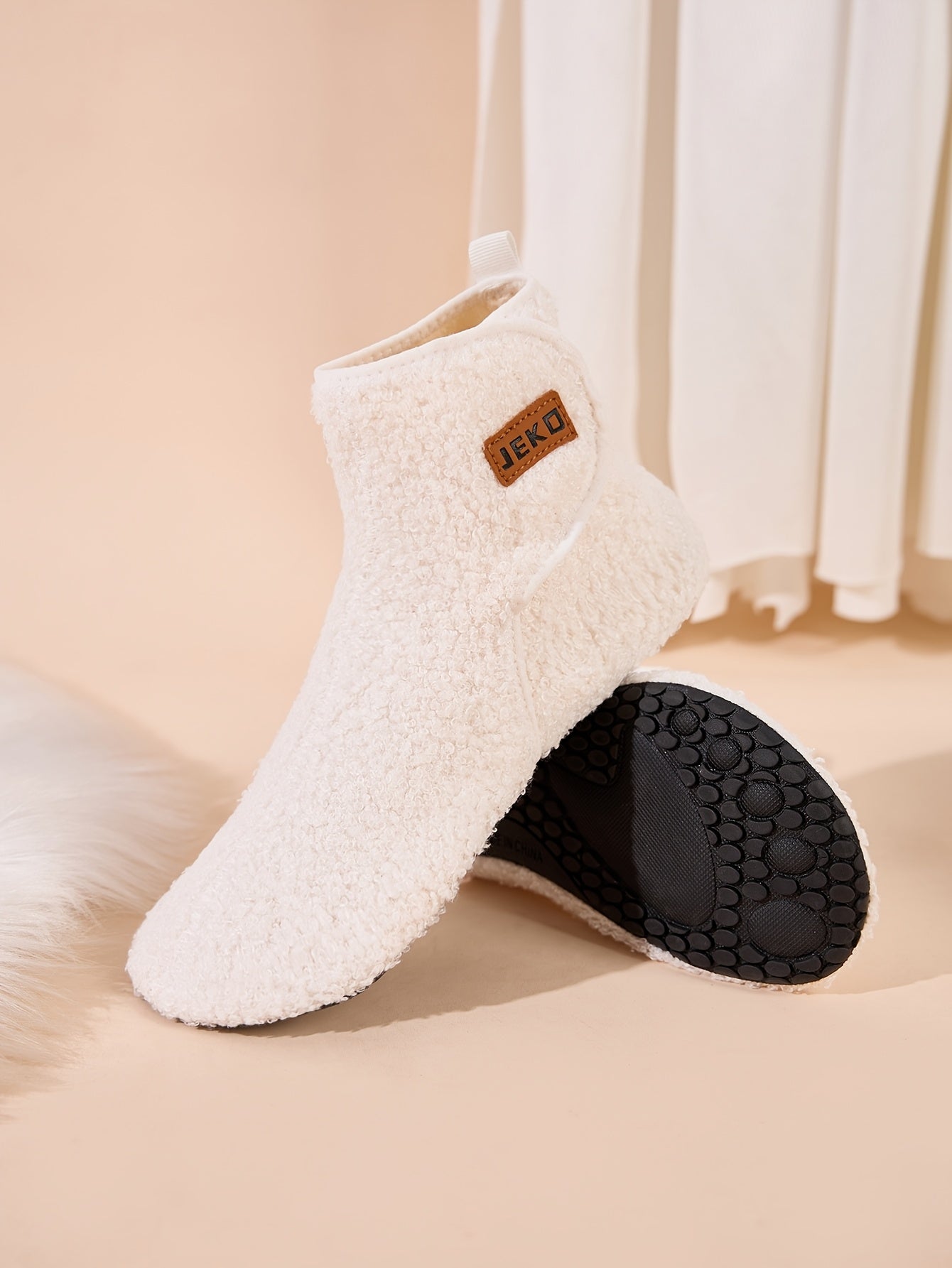 Women's Winter Warm Slip-On Slippers with Closure - Soft Fabric Indoor/Outdoor House Shoes, Non-Slip Rubber Sole & Plush Lining for Cozy Comfort, Light Blue, Indoor Slippers, Home Comfort, Simple Style, Comfortable Fit, Home