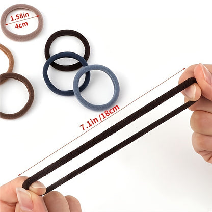 50pcs/Set Women   Basic Hair Bands 4cm Simple Solid Colors Elastic Headband Hair Ropes Ties Hair Accessories Ponytail Holder