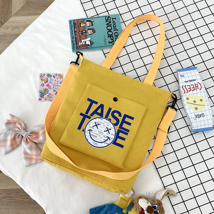 The New Little Devil Shoulder Bag Can Be Printed With a Logo Korean Version Of The Trendy Canvas Bag Large Capacity Canvas Bag