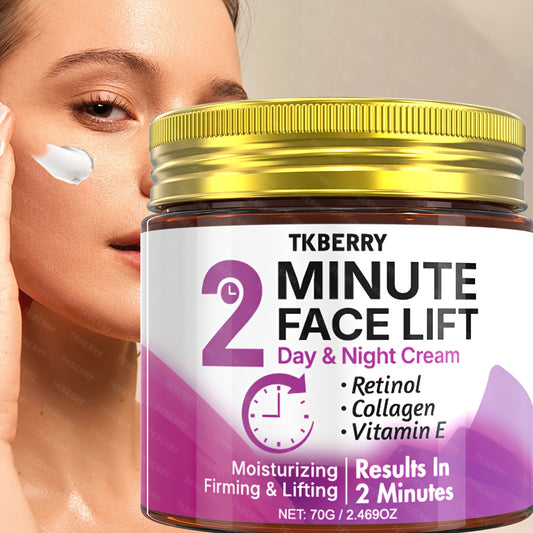 2-Minute Face Lift Day & Night Cream - Collagen Lift & Tight Face Cream with Retinol, Collagen, Turmeric, Hyaluronic Acid & Vitamin CE - Moisturizing & Smoothing for All Skin Types - Alcohol-Free, 24-Hour Hydration, Face Loti
