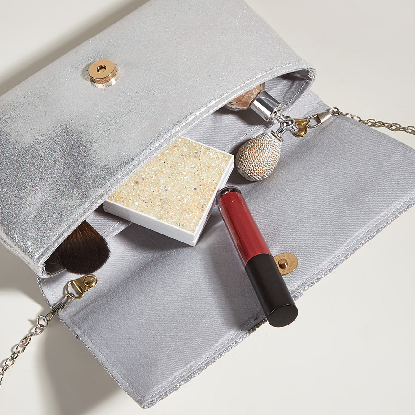 Fashion Dress Evening Bag High-End Temperament Evening Bag Pleated Shiny Clutch Bag Women's Bag