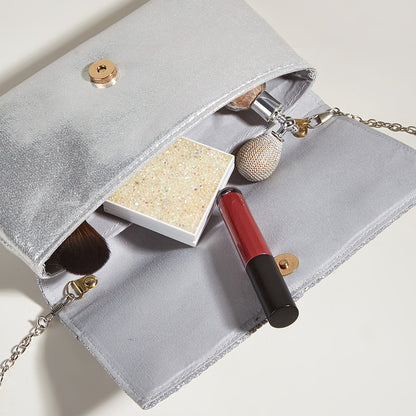 Fashion Dress Evening Bag High-End Temperament Evening Bag Pleated Shiny Clutch Bag Women's Bag