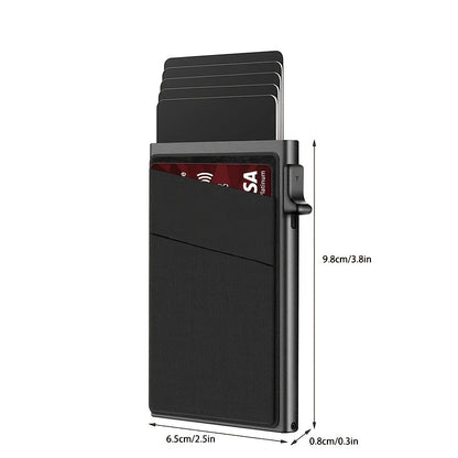 RFID-Secure Aluminum Credit Card Holder - Pop-Up Access, Slim & Lightweight - Perfect Gift for Men