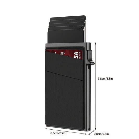 RFID-Secure Aluminum Credit Card Holder - Pop-Up Access, Slim & Lightweight - Perfect Gift for Men