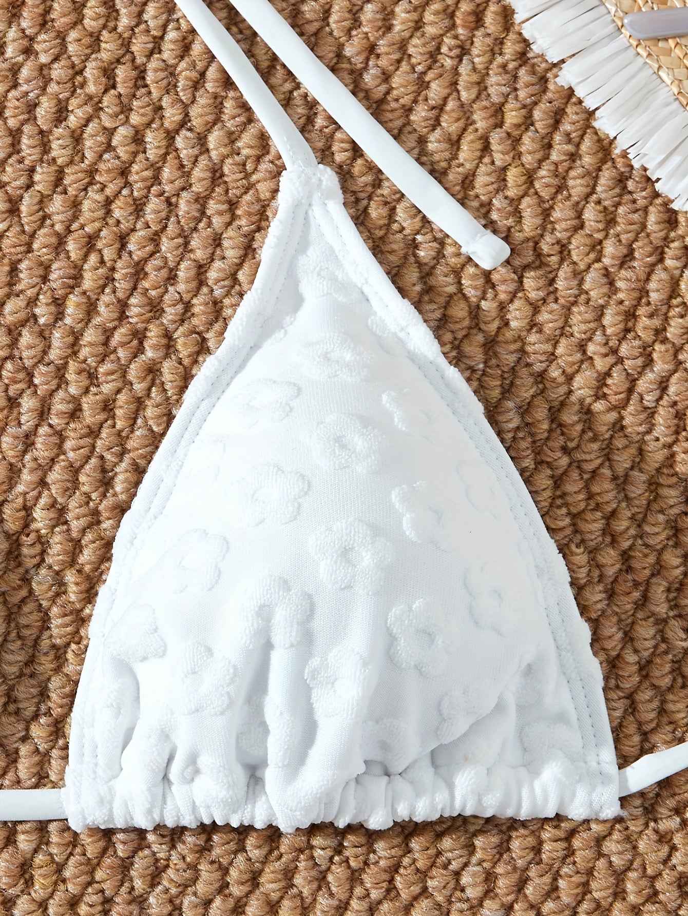 Women's Warm Color Floral Three-Piece Bikini Swimsuit